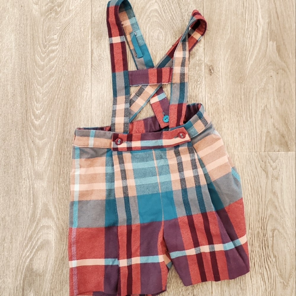 Knot plaid shortall romper size 24 months